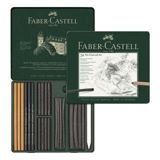 Faber-Castell Pitt Kohle Set 24-teilig Zeichenkohle Kohlestifte