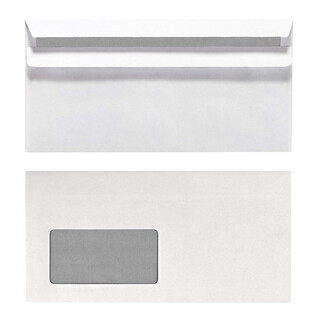 Herlitz Briefumschlag DIN lang Weiß mit Innendruck 100 Stück mit Fenster