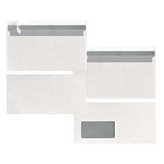 Herlitz Briefumschlag DIN Lang Haftklebend, 25 Stück mit Innendruck, weiß
