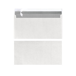 Herlitz Briefumschlag DIN Lang Haftklebend, 25 Stück mit Innendruck, weiß Ohne Fenster