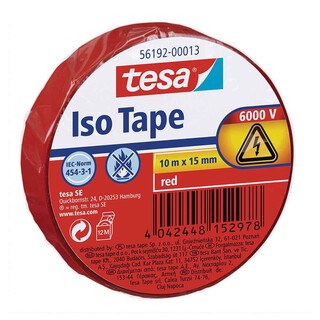 tesa Isolierband 10m x 15mm Rot