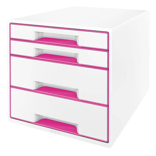 Leitz WOW Cube 4 Schubladen Weiß | Pink