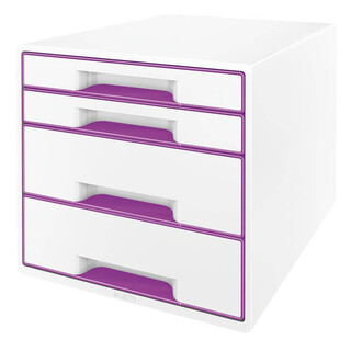Leitz WOW Cube 4 Schubladen Weiß | Violett
