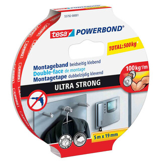 tesa® Powerbond Klebeband 5m x 19mm beidseitig klebend - Ultra Strong