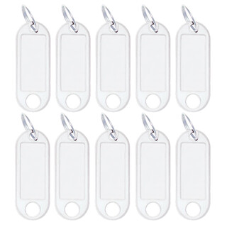 Wedo Schlüsselanhänger aus Kunststoff mit Ring Weiß 10 Anhänger
