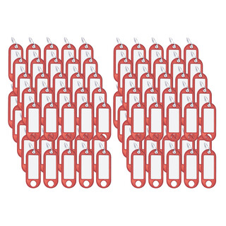 Wedo Schlüsselanhänger aus Kunststoff mit Ring Rot 100 Anhänger