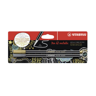 Premium Metallic-Filzstift - STABILO Pen 68 metallic - 2er Pack Gold Silber