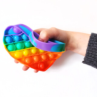 Fidget Toy Push Pop Bubble - Anti Stress Spielzeug - Achteck Orange
