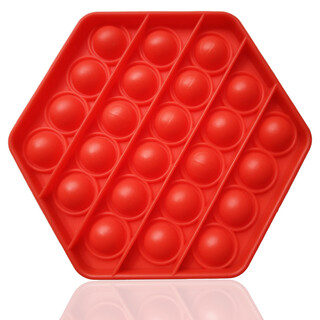 Fidget Toy Push Pop Bubble - Anti Stress Spielzeug - Sechseck Rot