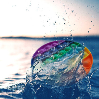 Fidget Toy Push Pop Bubble - Anti Stress Spielzeug - Achteck Regenbogen