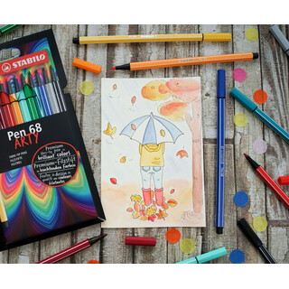 Premium-Filzstift STABILO Pen 68 Etui ARTY 18 Farben