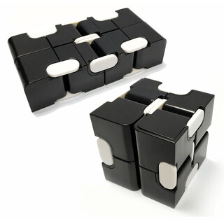 Infinity Cube Fidget Toy Magic Wrfel zum Stress abbauen Schwarz 2 Wrfel