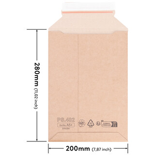 500 Wellpappversandtaschen 200 x 280 mm f�r A5+ Kartonversandtasche Versandtasche Pappe selbstklebend