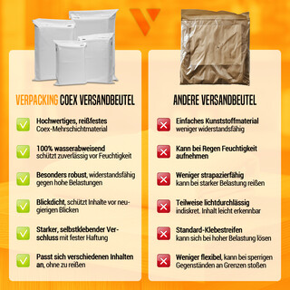 100 Versandt�ten Coex Versandbeutel f�r Kleidung Versandtaschen 450 x 550 mm [60my]