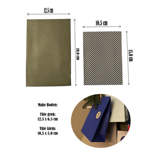 PODARI 60 Papiert�ten Hellgr�n Geschenkt�ten - 2 Gr��en | 12,5 x 19 cm & 10,5 x 15 cm | Geschenkverpackung