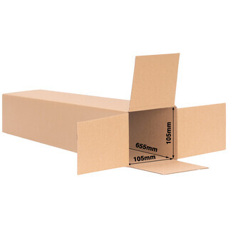 verpacking Versandh�lse 655 x 105 x 105 mm eckig Braun [Ausf�hrung & St�ckzahl w�hlbar] Versandkarton Faltkarton 10 St�ck