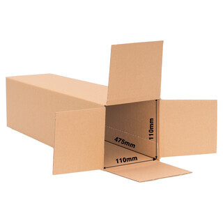 verpacking Versandh�lse 475 x 110 x 110 mm eckig Braun [Ausf�hrung & St�ckzahl w�hlbar] Versandkarton Faltkarton 100 St�ck