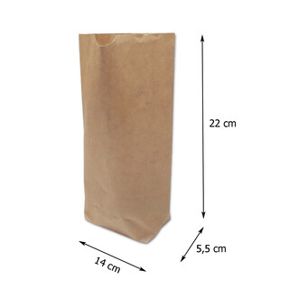 25 Stück | Papiertüten Braun 14 x 22 cm mit Kreuzboden Beutel Kraftpapier Tüte Bodenbeutel