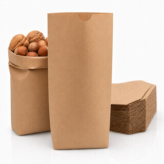 50 St�ck | Papiert�ten Braun 14 x 22 cm mit Kreuzboden Beutel Kraftpapier T�te Bodenbeutel