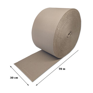 Rollenwellpappe Füllmaterial [30 cm x 70 m, 2 Rollen] Wellpappe auf Rolle C-Welle Verpackungsmaterial