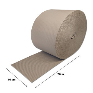 Rollenwellpappe Füllmaterial [40 cm x 70 m, 1 Rolle] Wellpappe auf Rolle C-Welle Verpackungsmaterial