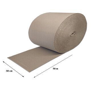 Rollenwellpappe Füllmaterial [50 cm x 70 m, 1 Rolle] Wellpappe auf Rolle C-Welle Verpackungsmaterial