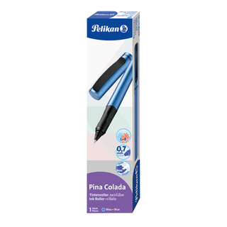 Pelikan Pina Colada Tintenroller Blau-Metallic für Links- und Rechshänder