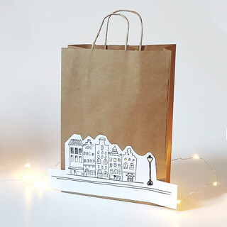 Papiert�ten mit Kordel 24 x 18 x 8 cm - Papiertragetaschen Wei� - 3,5 Liter
