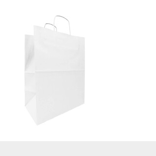 Papiertüten mit Kordel 33 x 24 x 11 cm - Papiertragetaschen Weiß - 8,7 Liter