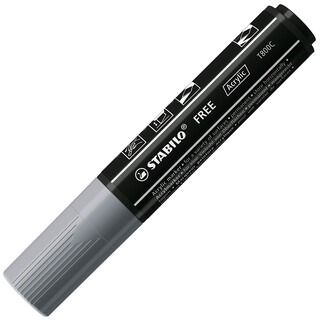 Acrylmarker - STABILO FREE Acrylic - T800C Keilspitze 4-10mm - Bold - 5er Pack - mit 5 verschiedenen Farben
