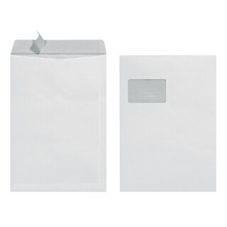 Herlitz 10 Versandtaschen 229 x 324 mm C4 Weiß mit Fenster 90 g/m² haftklebend