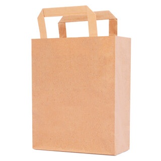 Papiertragetasche mit Flachhenkel 22 x 18 x 8 cm Braun Papiert�ten Papiertasche