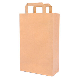 Papiertragetasche mit Flachhenkel 36 x 22 x 10 cm Braun Papiert�ten Papiertasche
