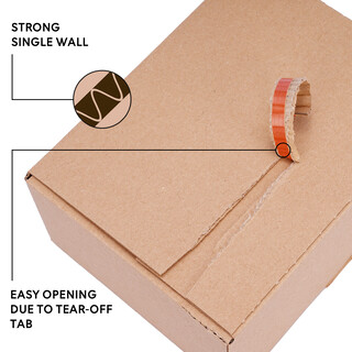 Automatik Karton - 120 Versandkartons mit selbstklebendem Deckel - Kartonagen 260 x 200 x 115-160 mm - VP40