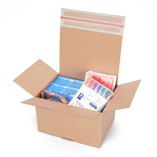 Automatik Karton - 120 Versandkartons mit selbstklebendem Deckel - Kartonagen 260 x 200 x 115-160 mm - VP40