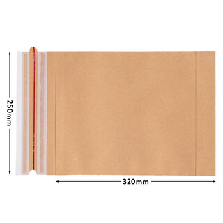 500 Versandbeutel aus Kraftpapier 120 g/m� wiederverschlie�bar 25 x 32 cm | Gr��e und St�ckzahl w�hlbar | Versandtasche Warensendung