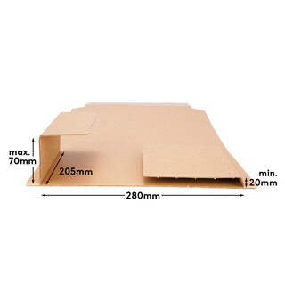 Buchverpackung 500 St�ck selbstklebend, 280 x 205 x 20-70 mm, Universal Wickelverpackung