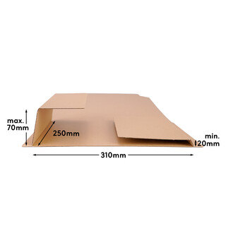Buchverpackung 250 Stück selbstklebend für A4, 310 x 250 x 20-70 mm, Universal Wickelverpackung