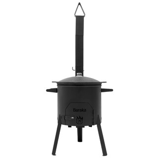 FlameFusion Utschak M Feuerofen mit Abzugsrohr | Uchag mit 12 Liter Kazan | Grillen & Kochen mit Outdoork�che