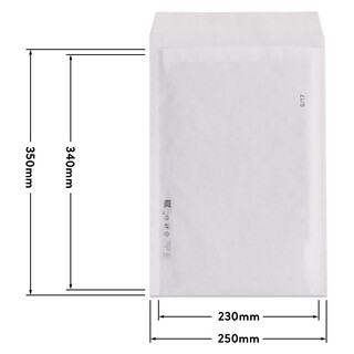 100 Papierpolsterversandtaschen 250 x 350 mm Wei� Versandtaschen mit Papierpolster