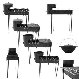 FlameFusion Mangal BBQ Holzkohlegrill Schaschlikgrill...