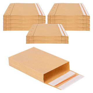 500 Faltentaschen 229x162x40 mm mit Klotzboden, doppelte Haftklebung und Aufrei�faden Versandtasche