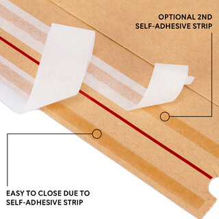 250 Faltentaschen 350x250x50 mm mit Klotzboden, doppelte Haftklebung und Aufrei�faden Versandtasche