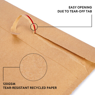 250 Faltentaschen 350x250x50 mm mit Klotzboden, doppelte Haftklebung und Aufrei�faden Versandtasche