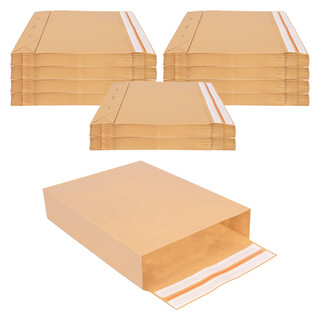 1000 Faltentaschen 450x350x80 mm mit Klotzboden, doppelte Haftklebung und Aufrei�faden Versandtasche