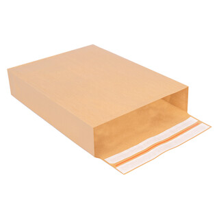 1000 Faltentaschen 450x350x80 mm mit Klotzboden, doppelte Haftklebung und Aufrei�faden Versandtasche