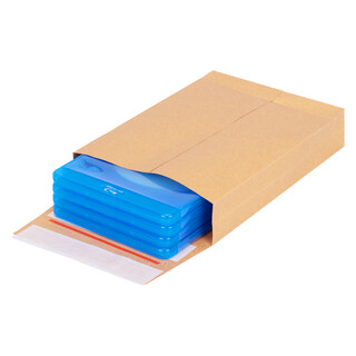 1000 Faltentaschen 450x350x80 mm mit Klotzboden, doppelte Haftklebung und Aufrei�faden Versandtasche
