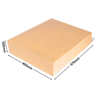 100 Faltentaschen 570x450x100 mm mit Klotzboden, doppelte Haftklebung und Aufrei�faden Versandtasche