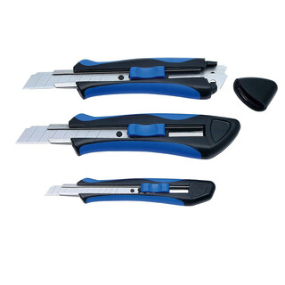 WEDO Cuttermesser mit Softgrip Klingenbreite & Ersatzklingen whlbar - blau