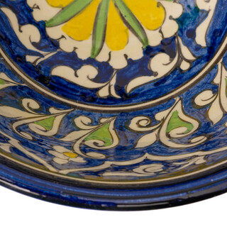 6 Keramikschalen 750 ml Kosa Ø 18 cm Kora-Kalam - Traditionelle Usbekische Keramikschüsseln mit handbemaltem Design
